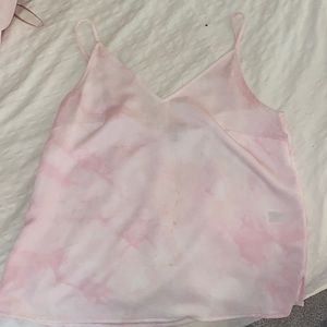 pink and white tie dye tank top